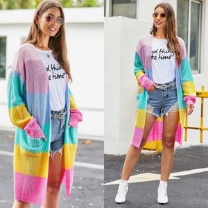 Womens color block Cardigan